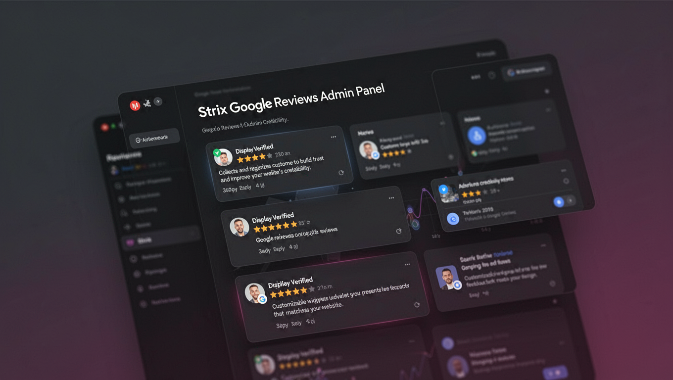 Preview of Strix Google Reviews Admin Panel
