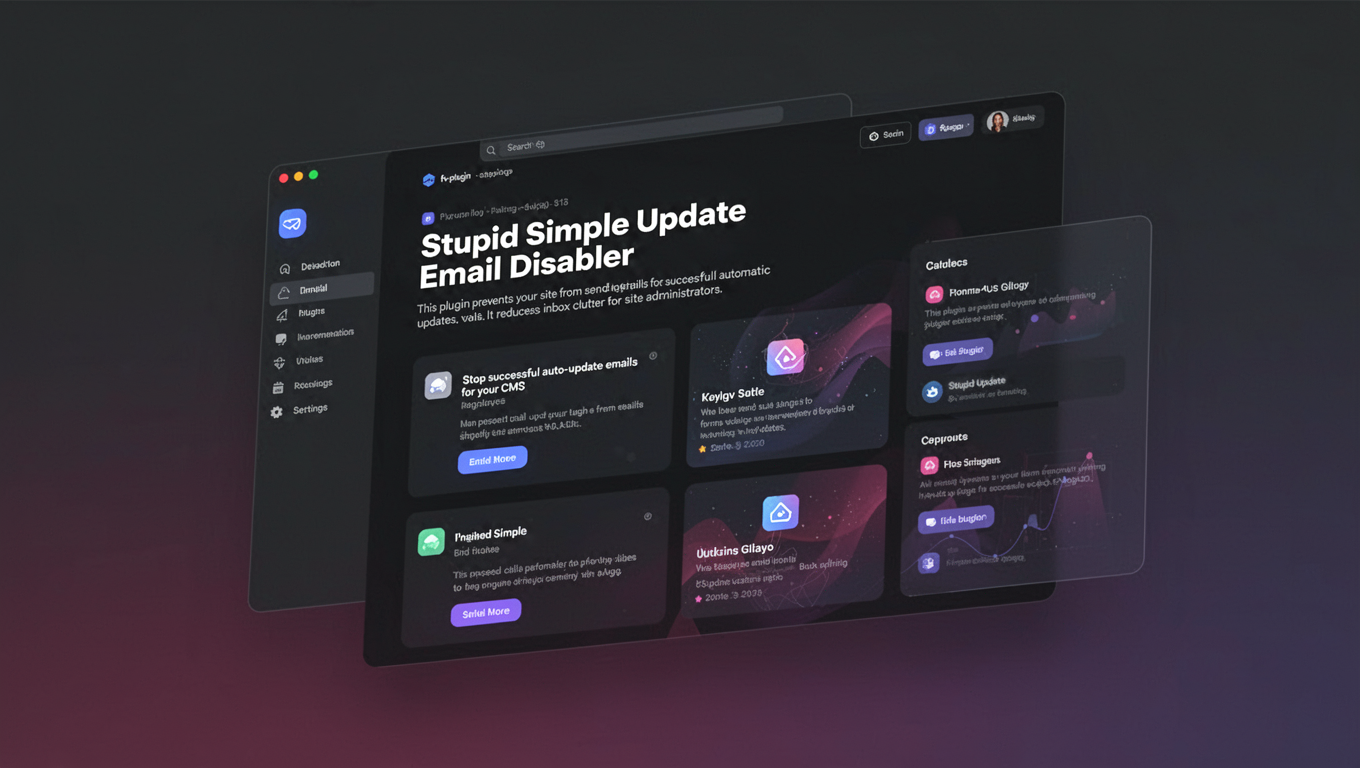 Preview of Stupid Simple Update Email Disabler