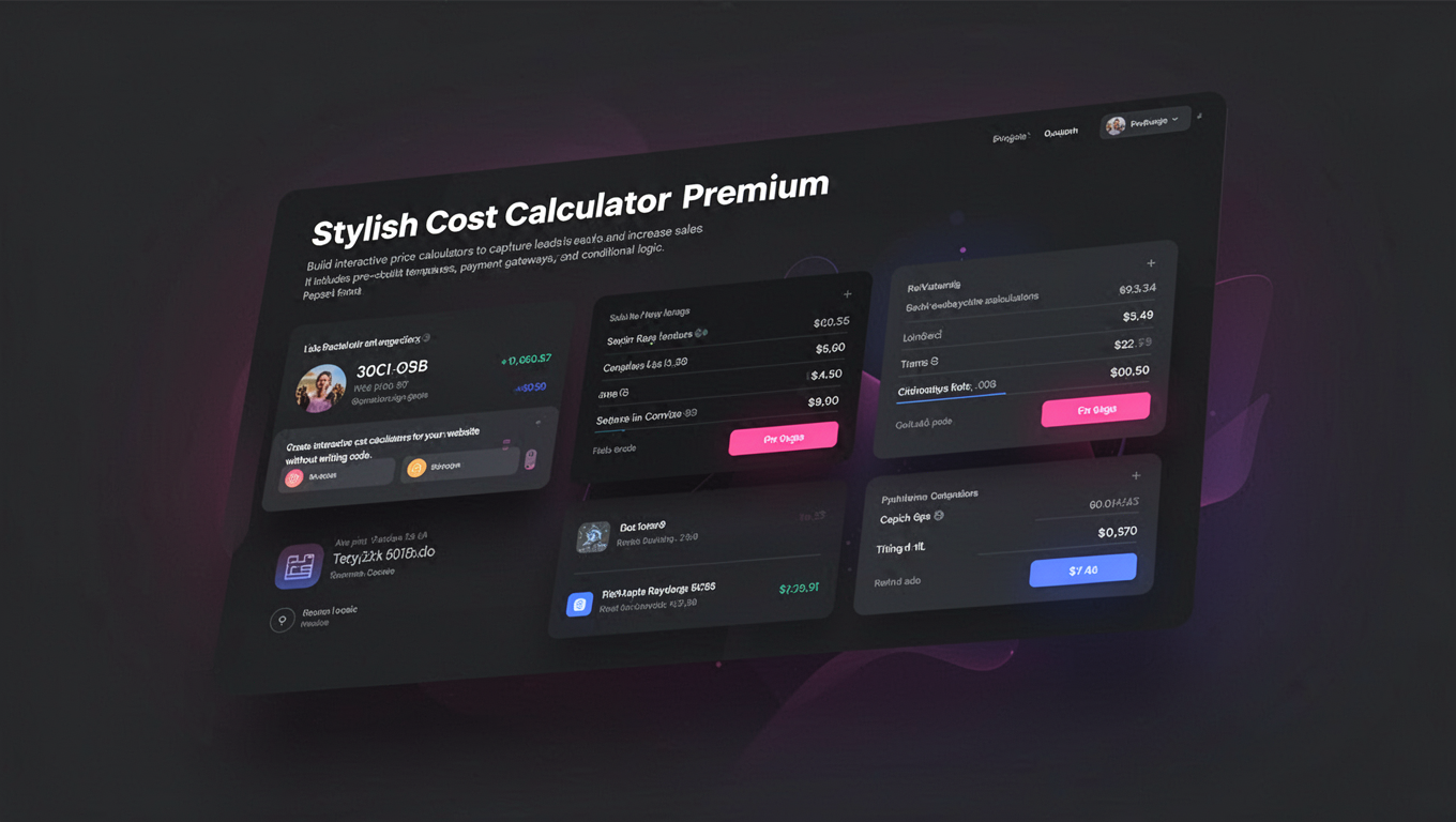 Preview of Stylish Cost Calculator Premium