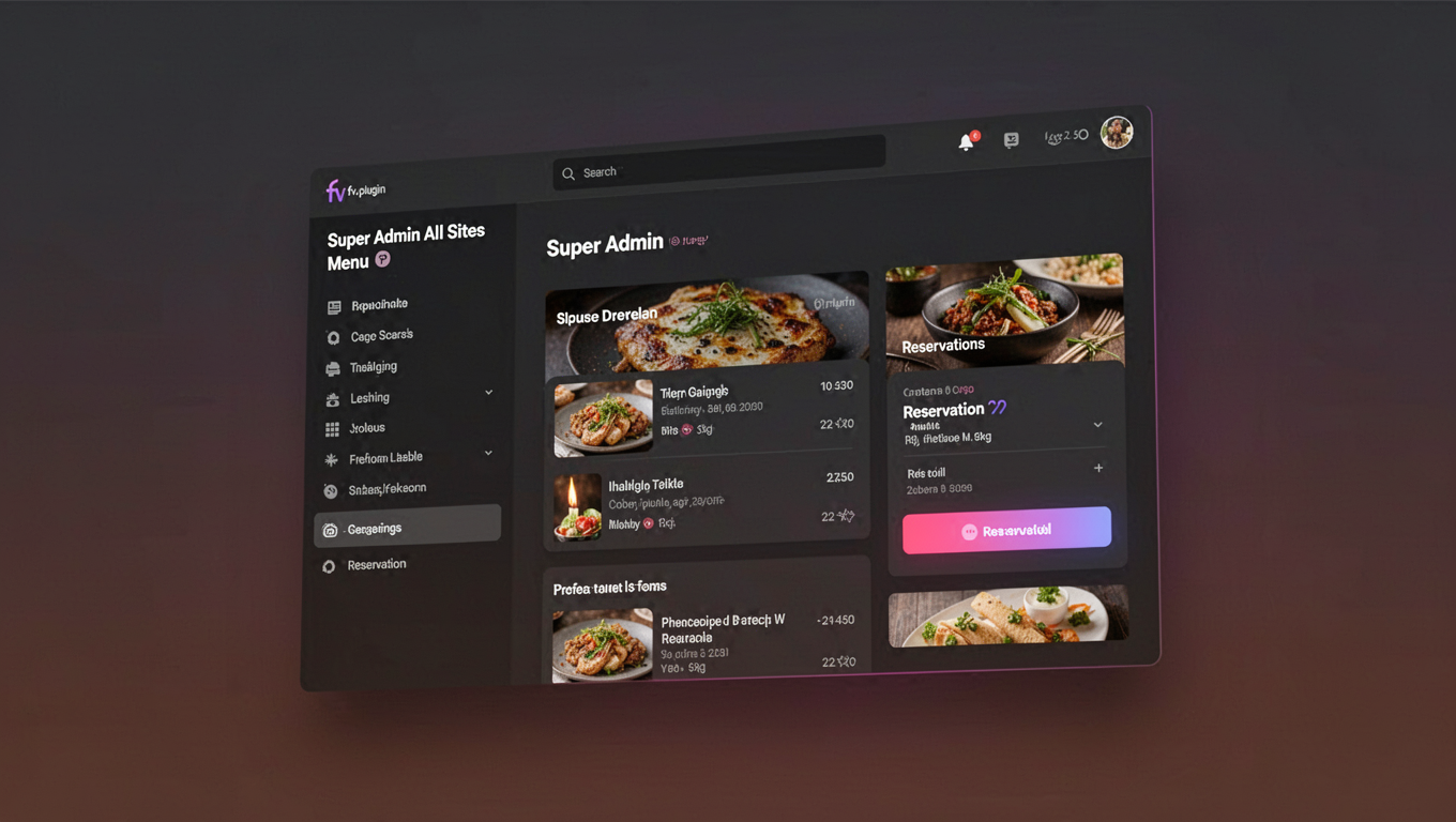 Preview of Super Admin All Sites Menu