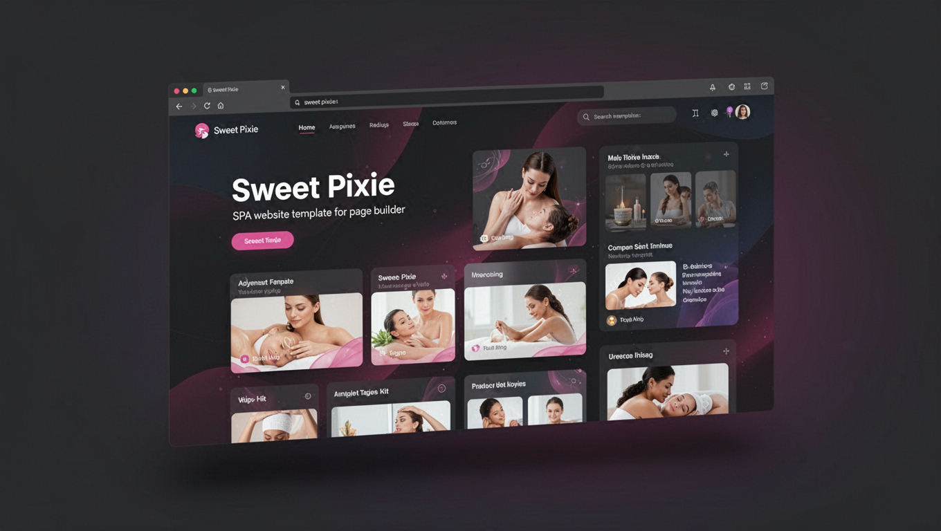 Preview of Sweet Pixie - SPA website template for Elementor