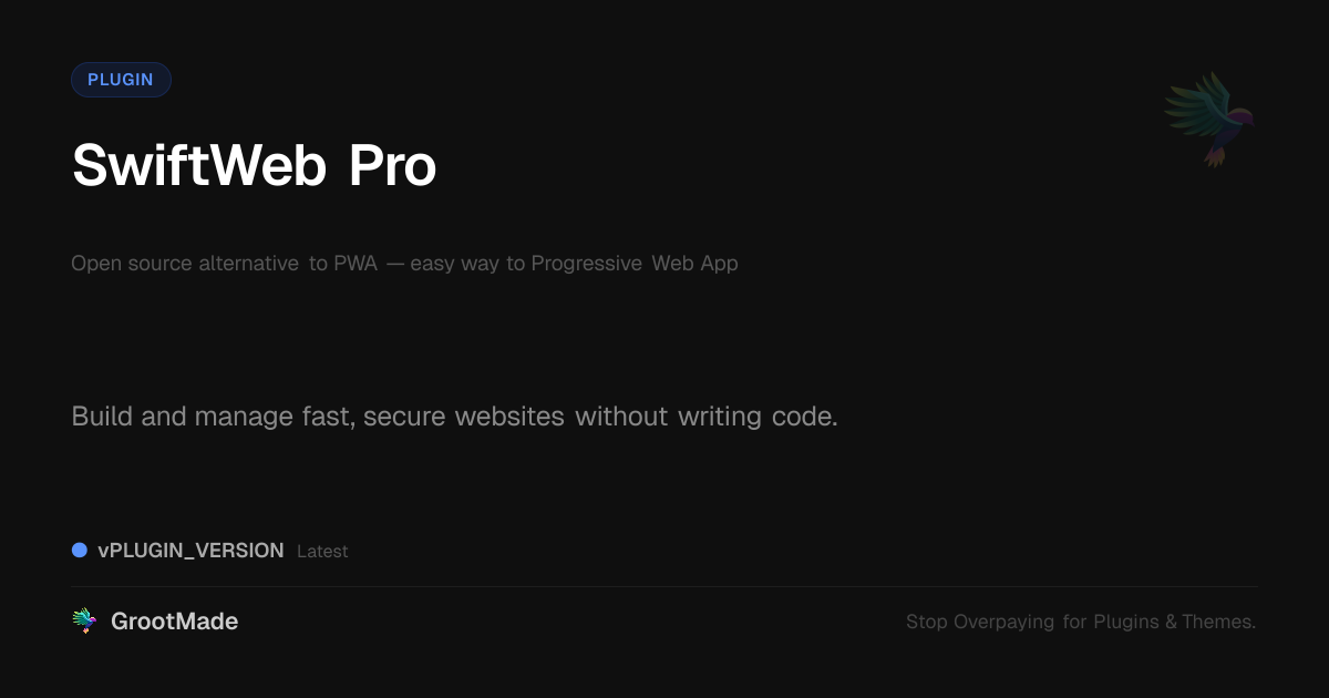 Preview of SwiftWeb Pro