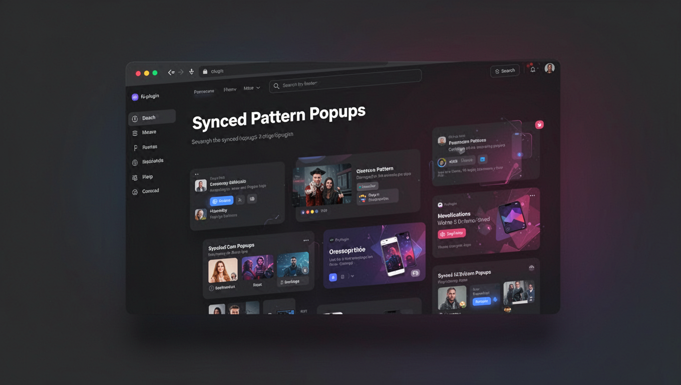 Preview of Synced Pattern Popups