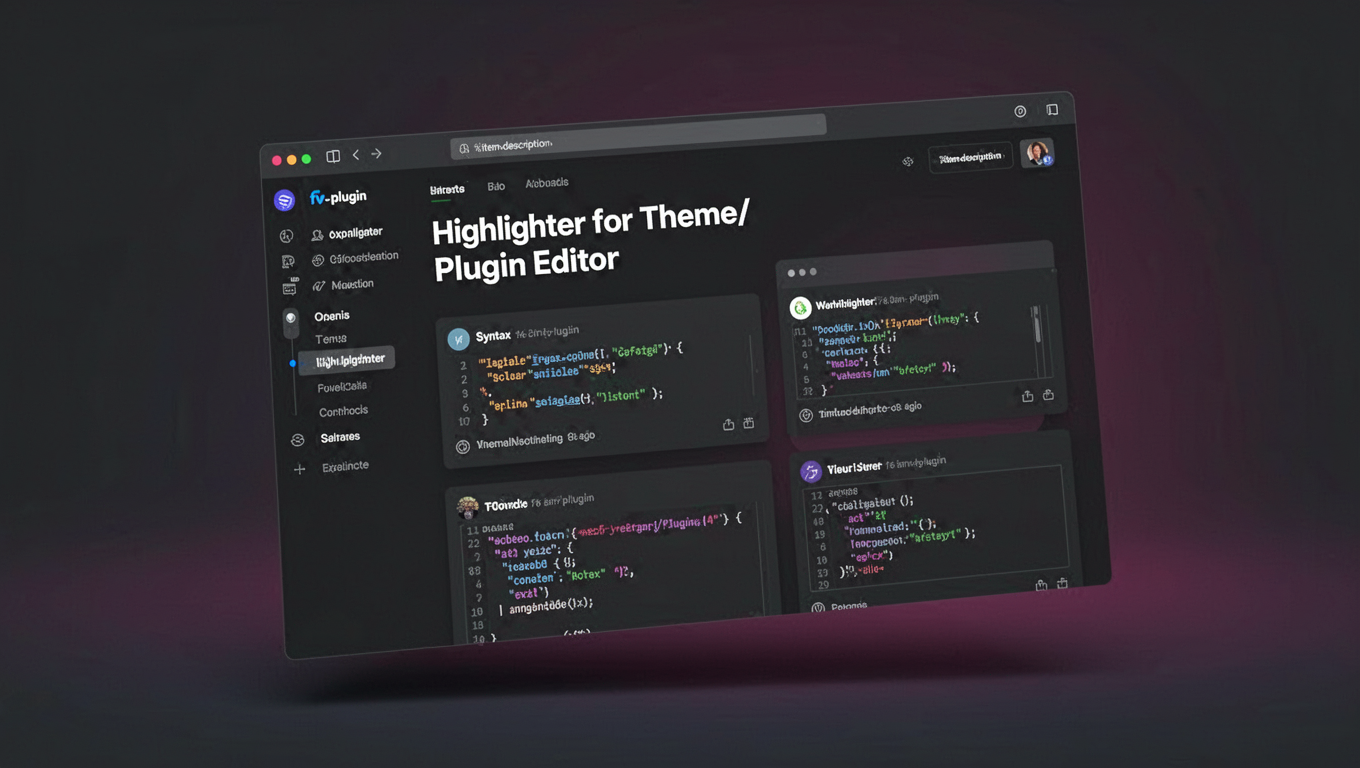 Preview of Syntax Highlighter for Theme/Plugin Editor