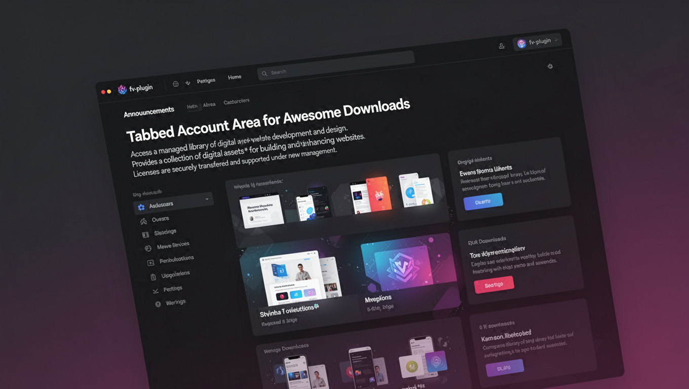 Preview of Tabbed Account Area for Awesome Downloads