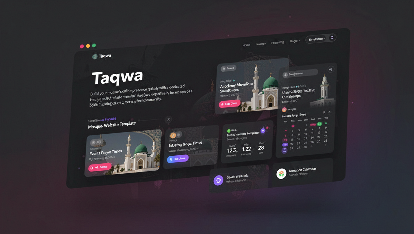 Preview of Taqwa - Mosque Website Template