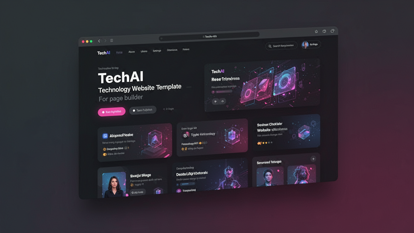 Preview of TechAI - Technology Website Template For Elementor