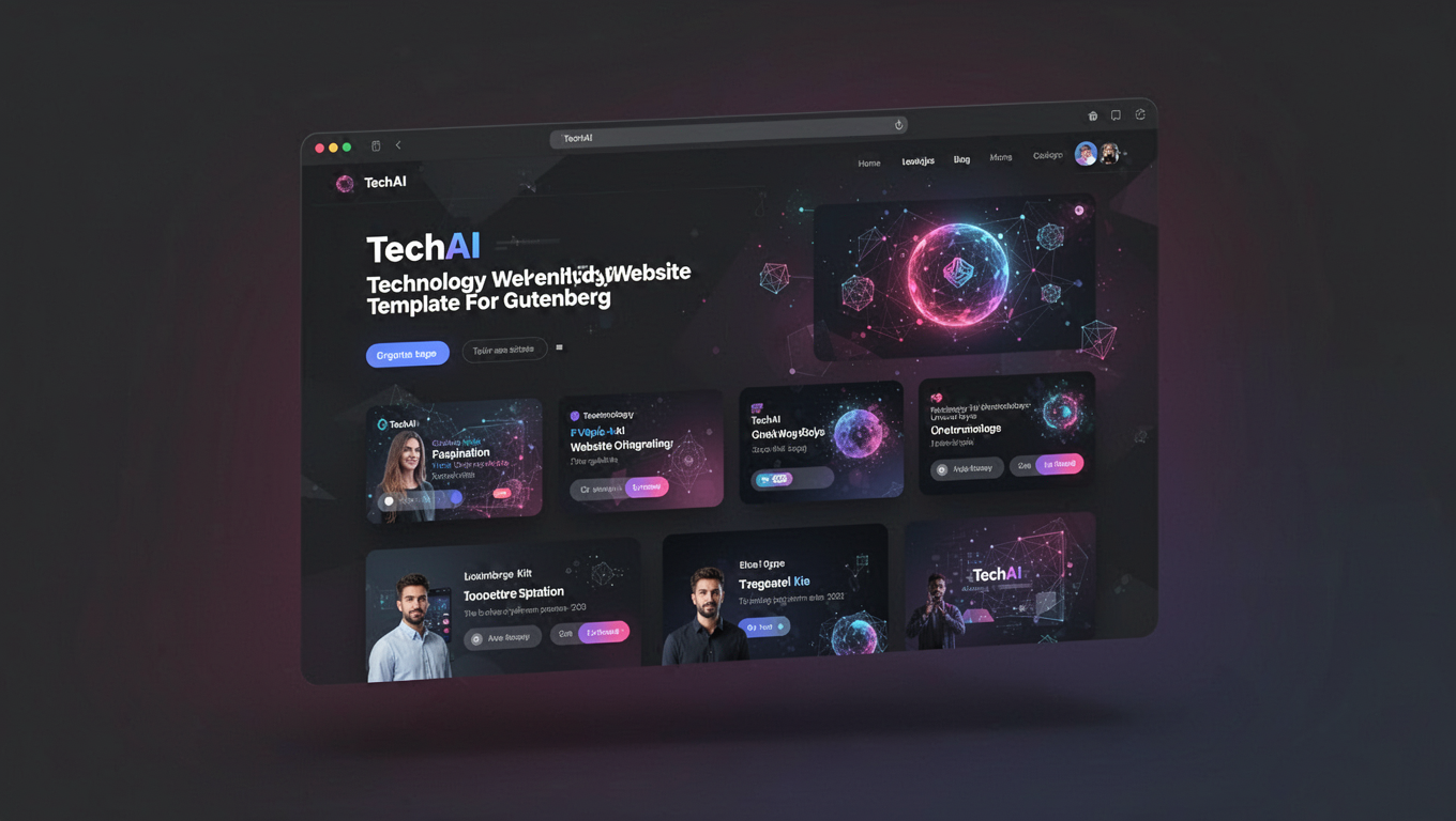 Preview of TechAI  - Technology Website Template For Gutenberg