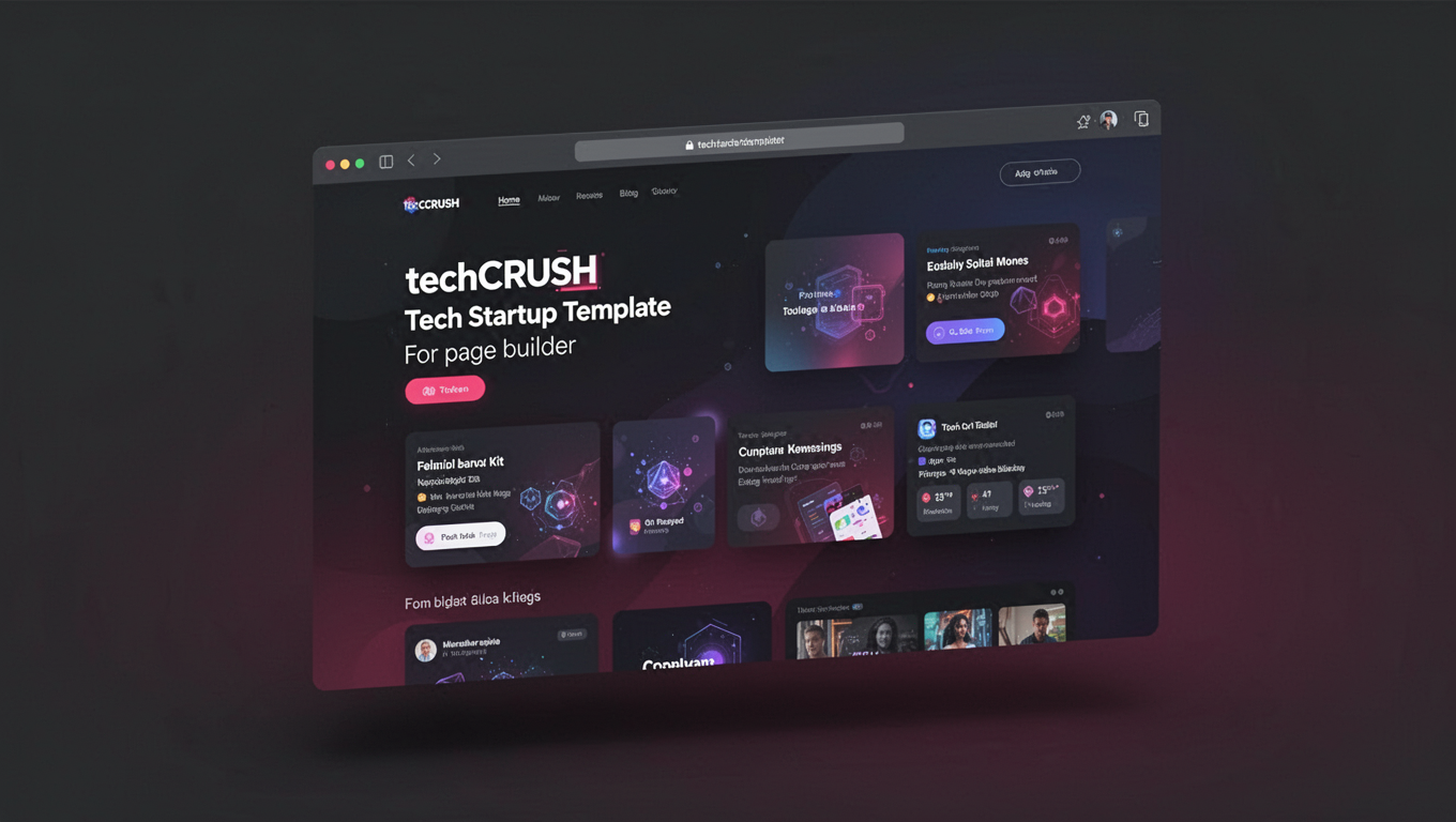 Preview of techCRUSH - Tech Startup Template For Elementor