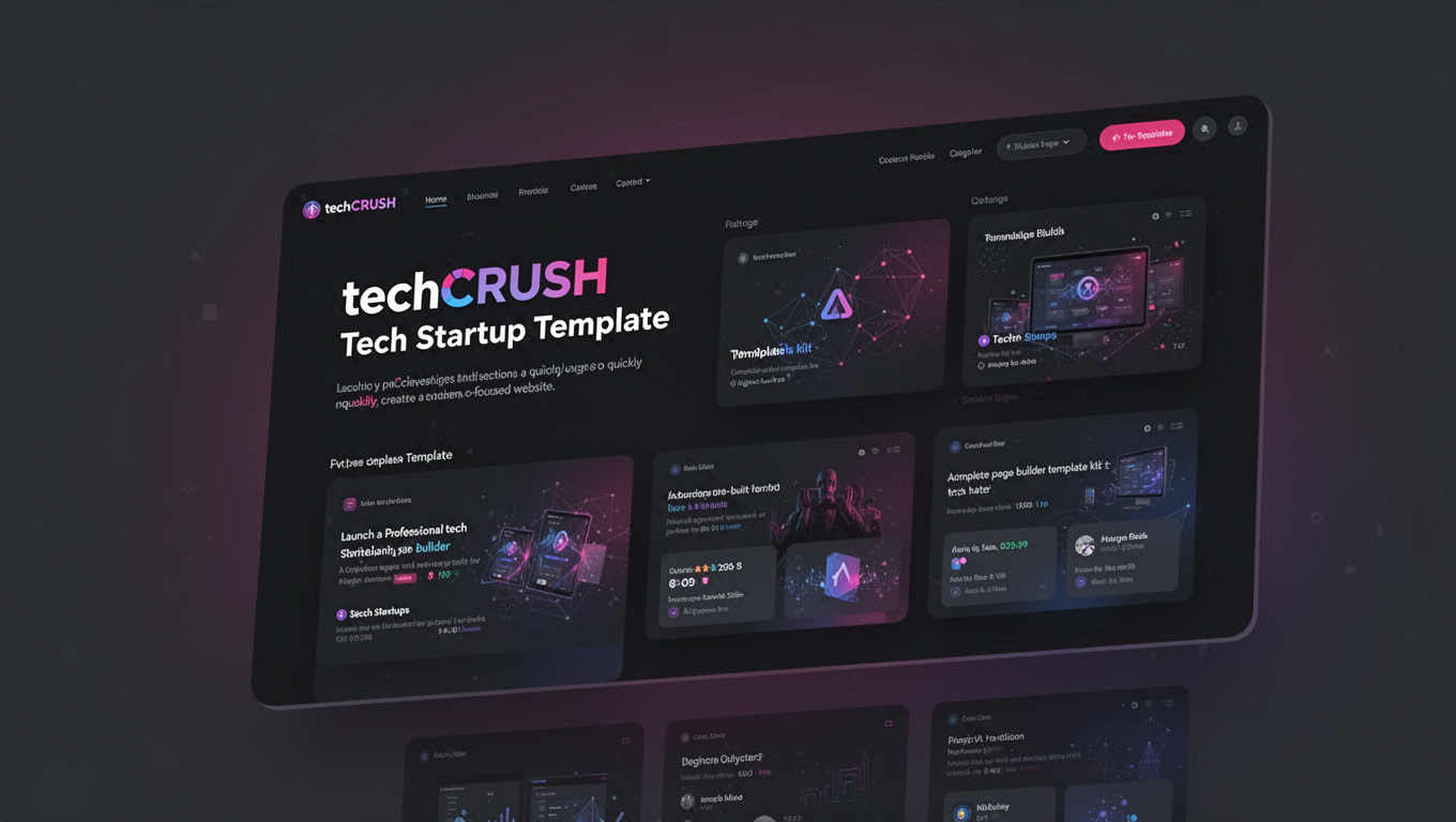 Preview of techCRUSH - Tech Startup Template For Elementor