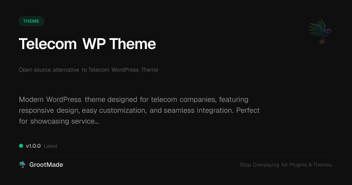 Preview of Telecom WP Theme