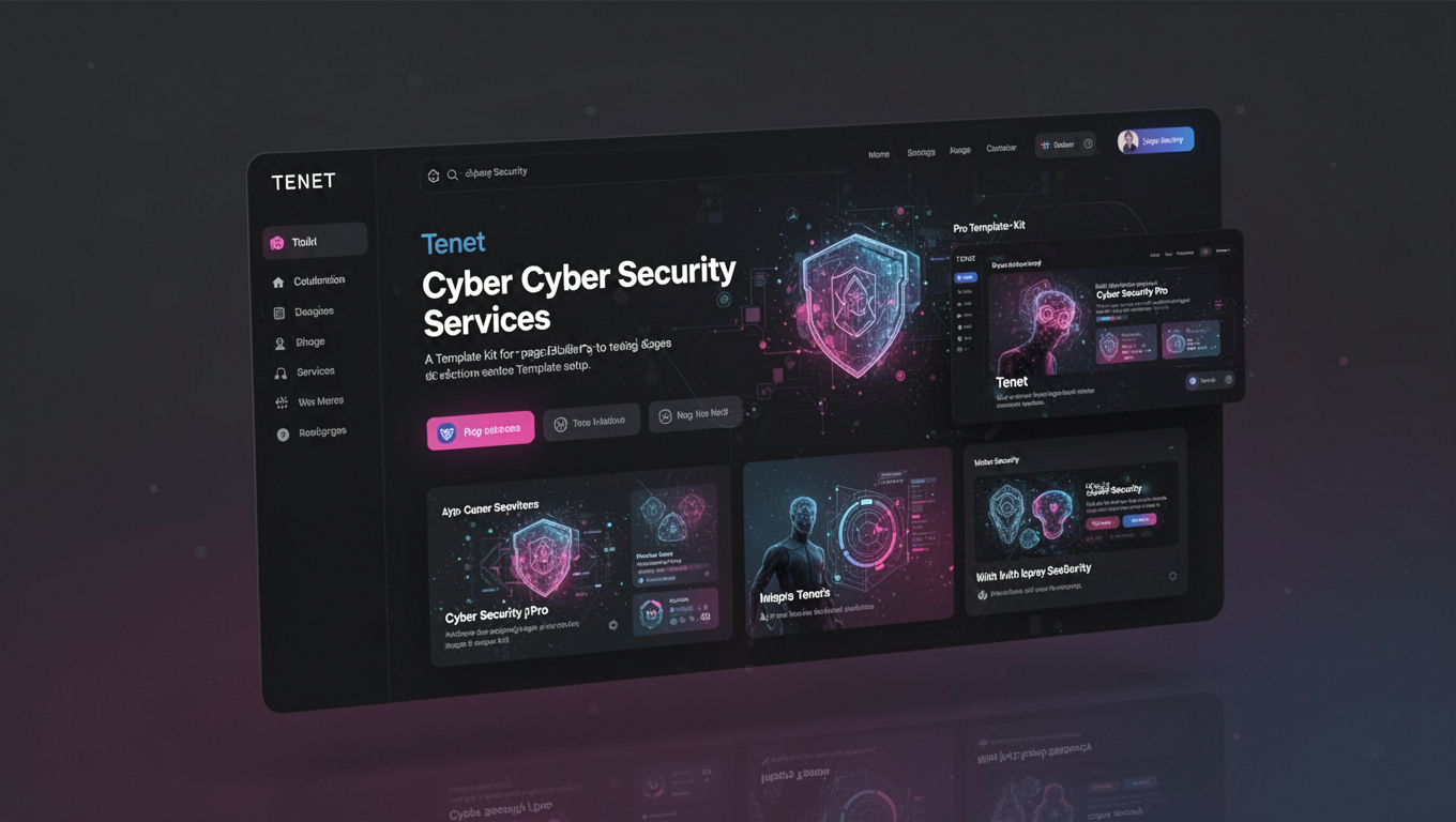 Preview of Tenet - Cyber Security Services Elementor Pro Template Kit