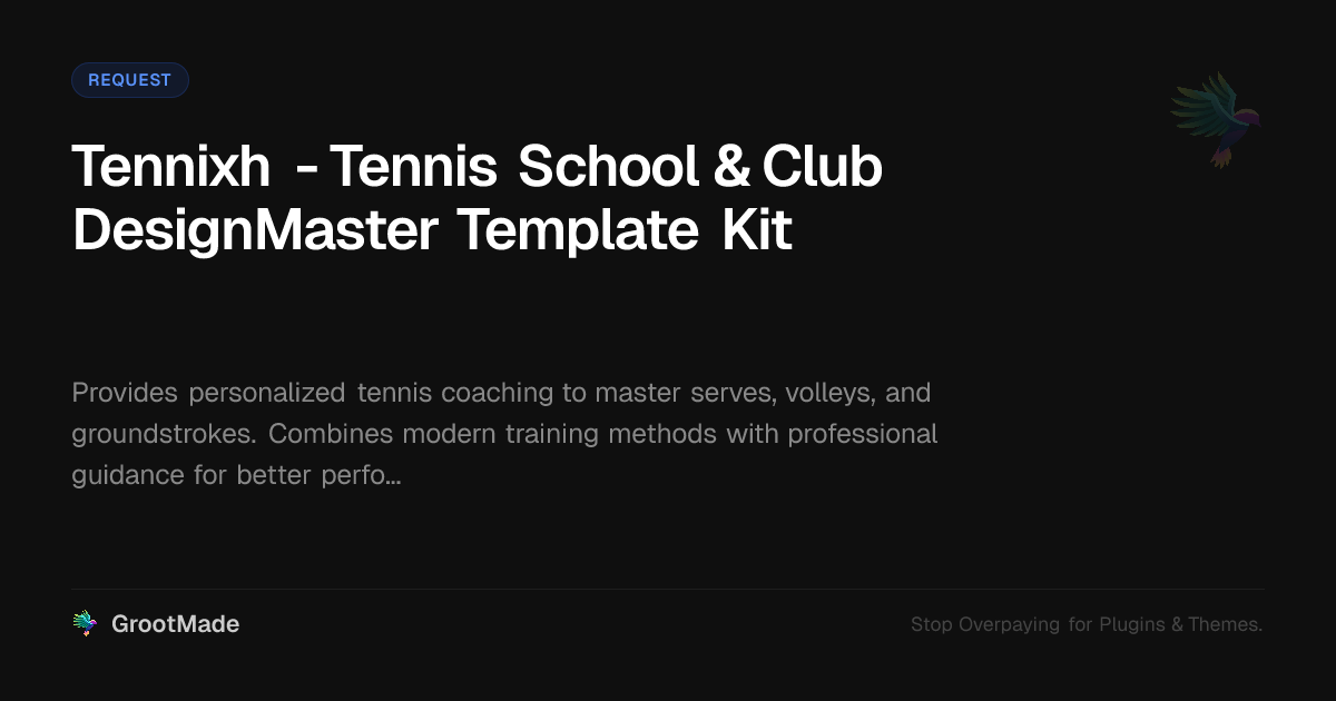 Preview of Tennixh - Tennis School & Club DesignMaster Template Kit