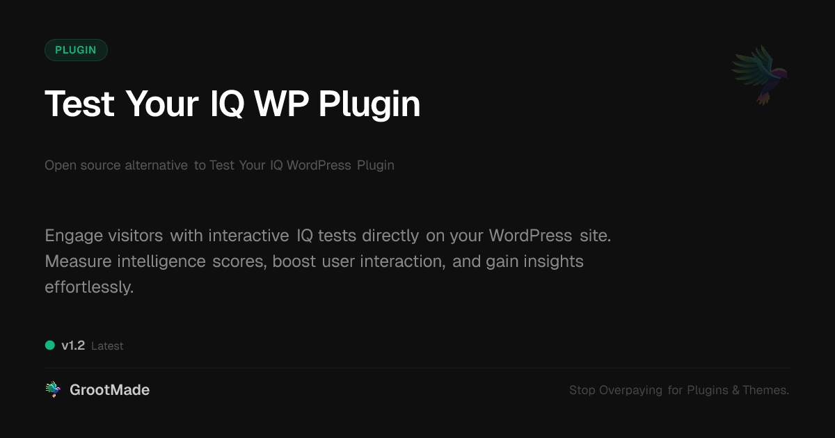 Preview of Test Your IQ WP Plugin