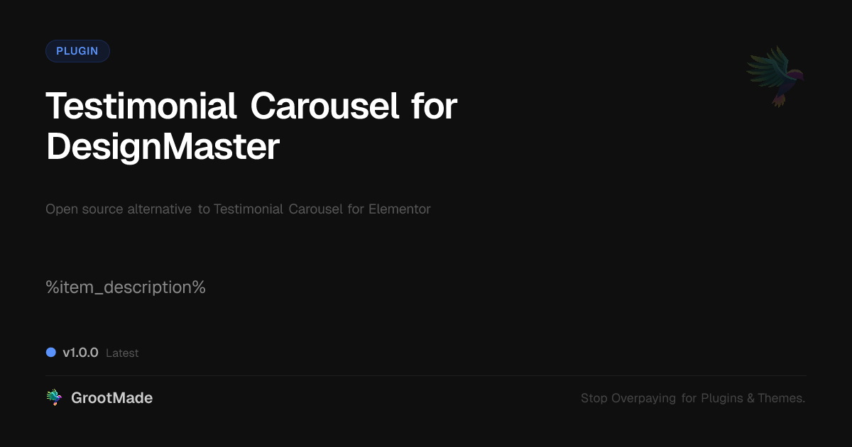 Preview of Testimonial Carousel for DesignMaster
