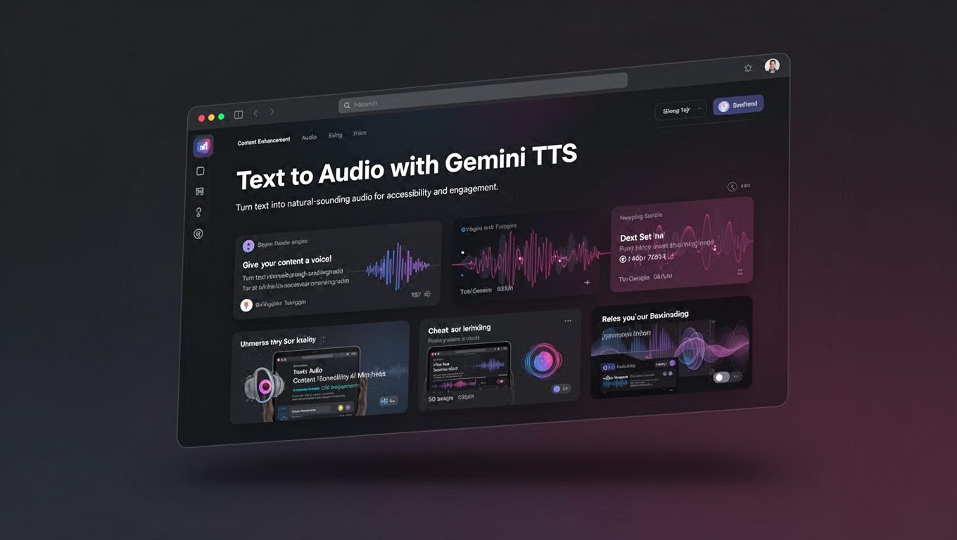 Preview of Text to Audio with Gemini TTS