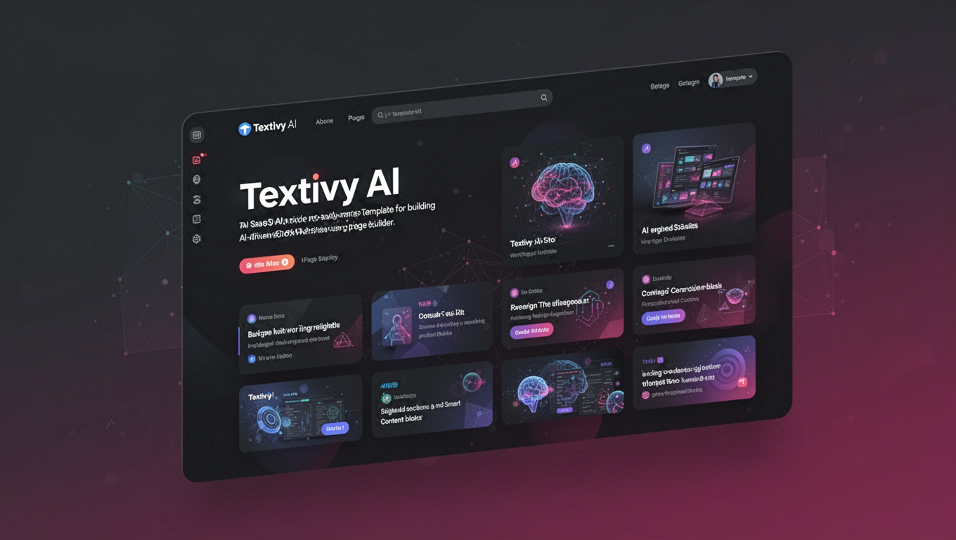 Preview of Textivy AI - AI SaaS Template for Elementor