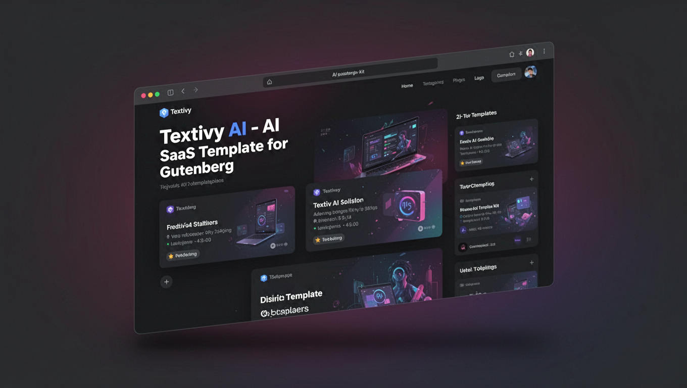 Preview of Textivy AI - AI SaaS Template for Gutenberg
