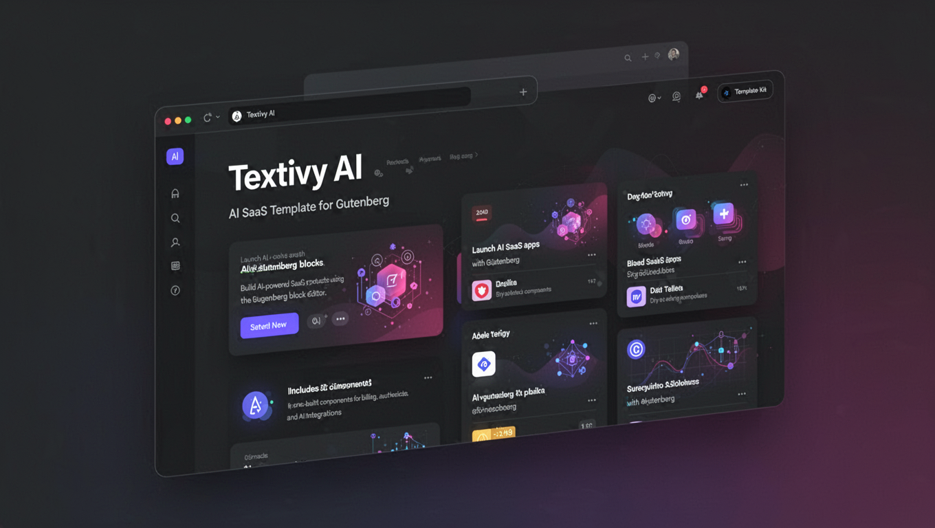 Preview of Textivy AI - AI SaaS Template for Gutenberg
