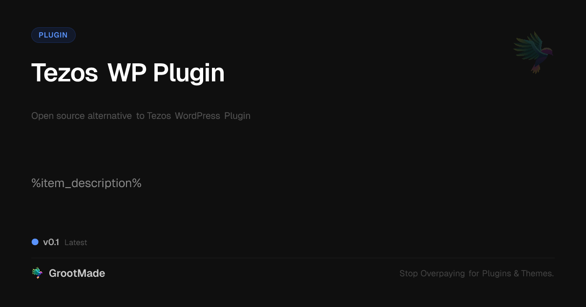 Preview of Tezos WP Plugin