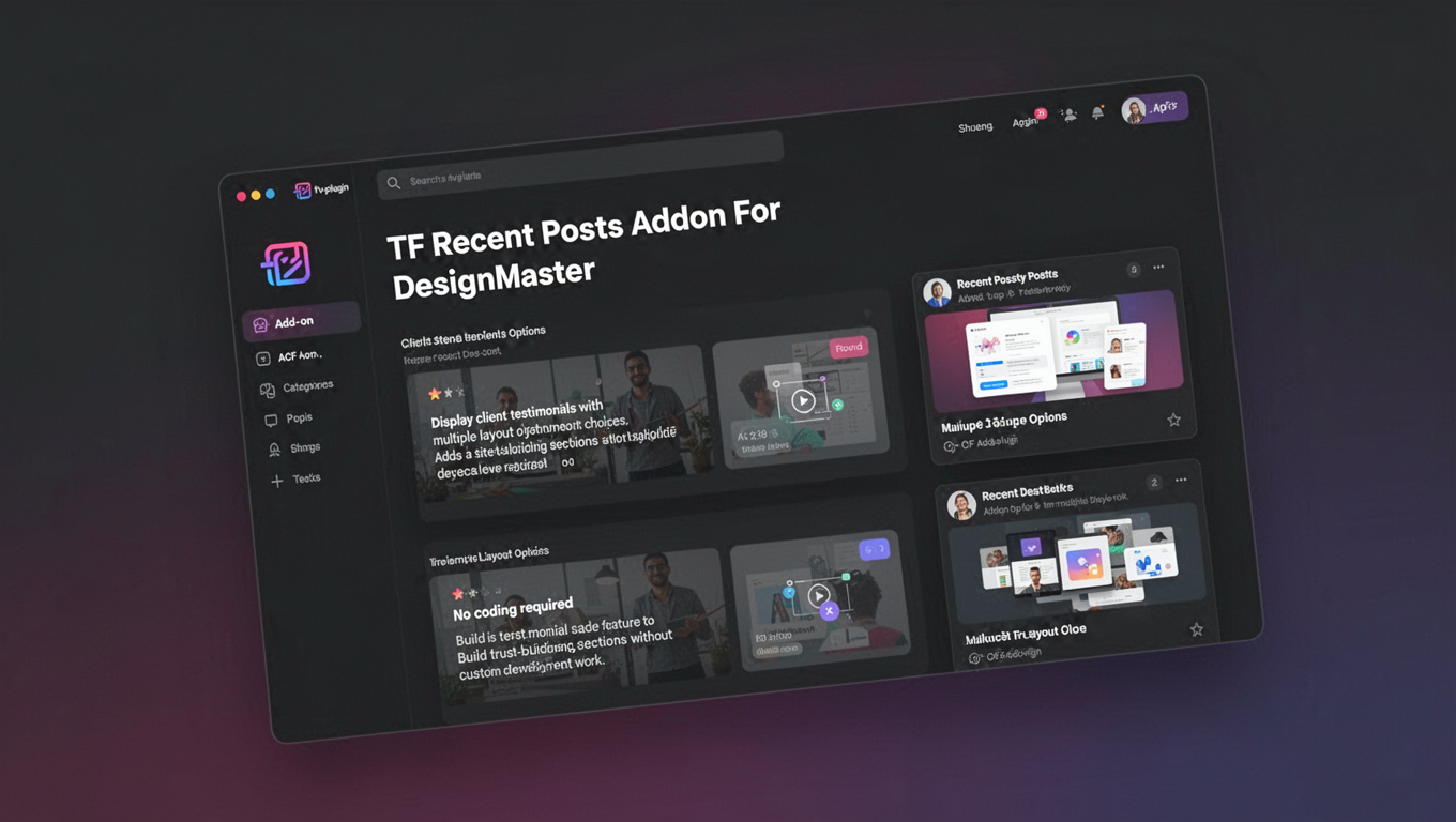 Preview of TF Recent Posts Addon For DesignMaster