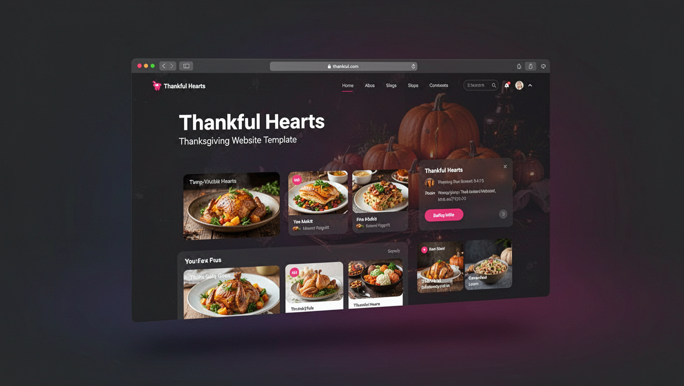 Preview of Thankful Hearts - Thanksgiving Website Template