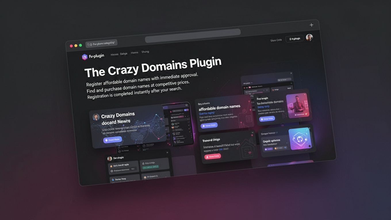 Preview of The Crazy Domains Plugin