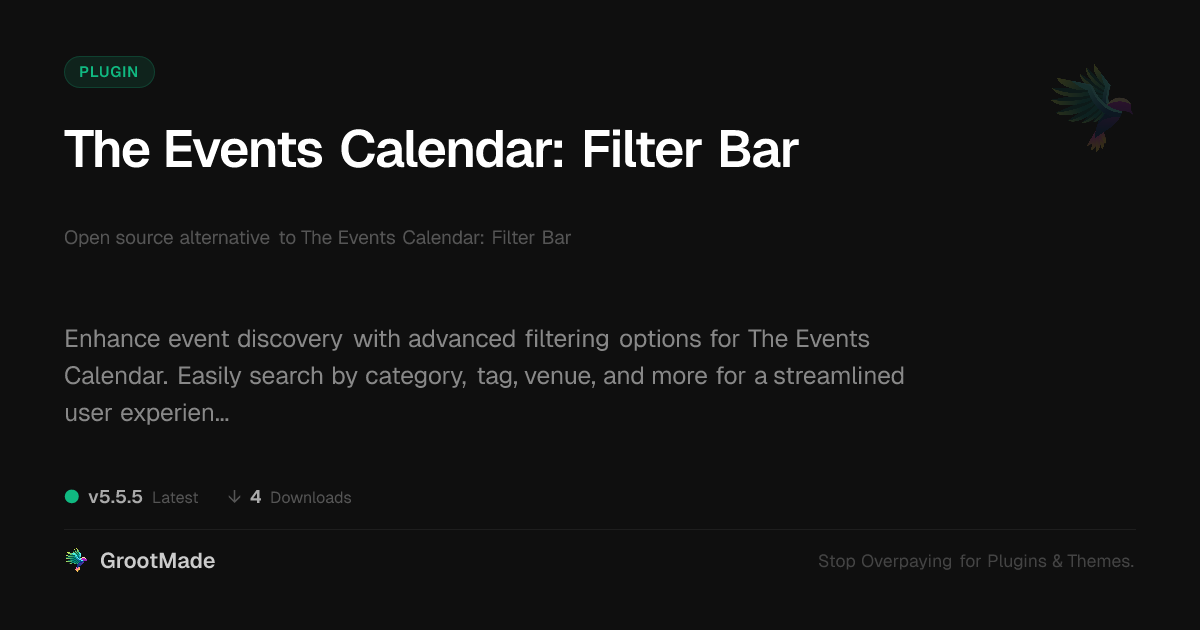 Preview of The Events Calendar: Filter Bar