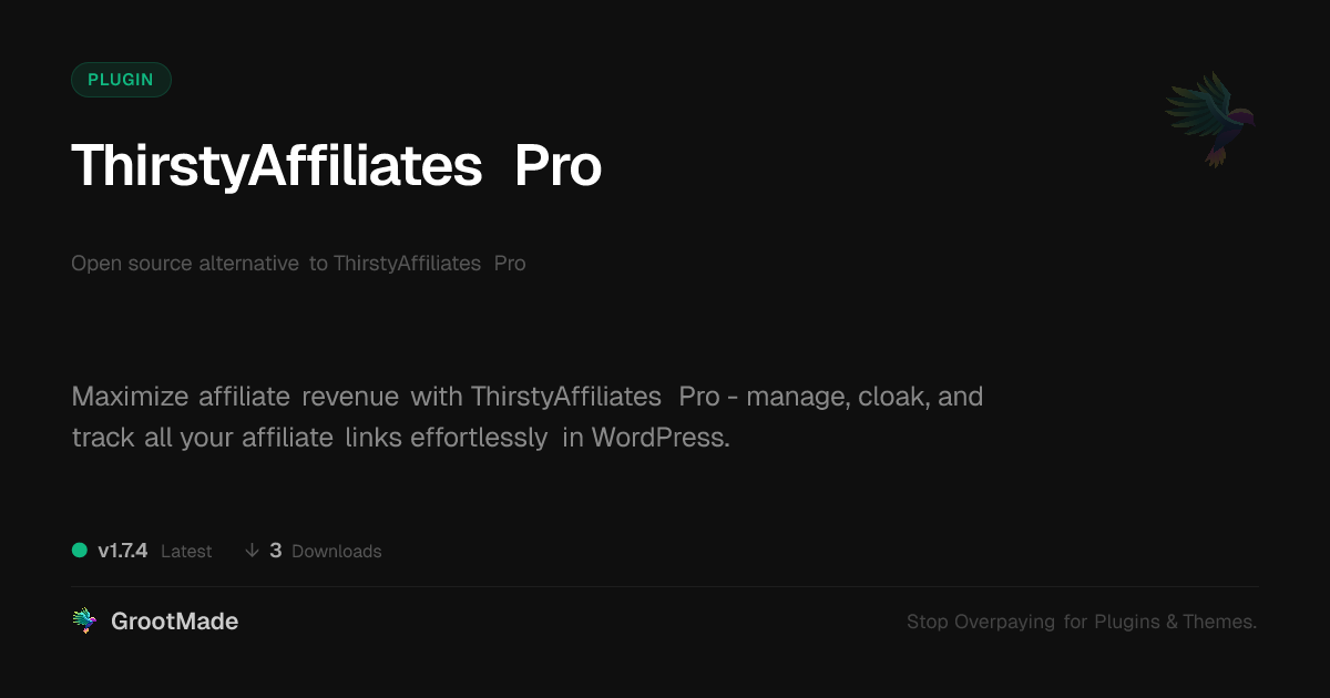 Preview of ThirstyAffiliates Pro