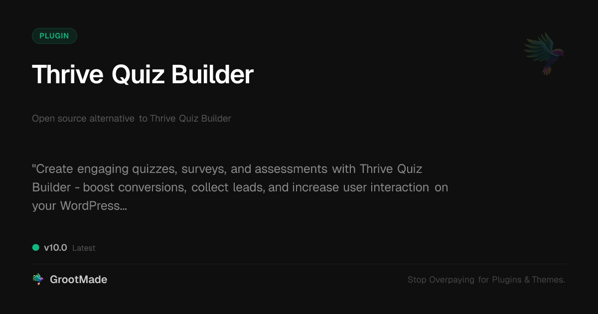 Preview of Thrive Quiz Builder
