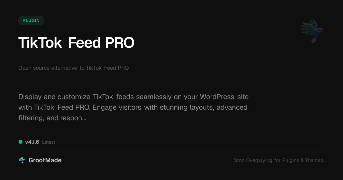 Preview of TikTok Feed PRO