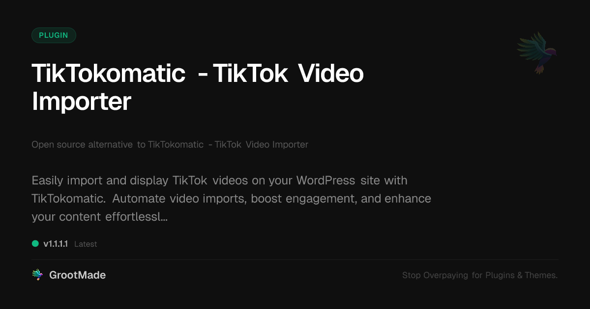 Preview of TikTokomatic - TikTok Video Importer
