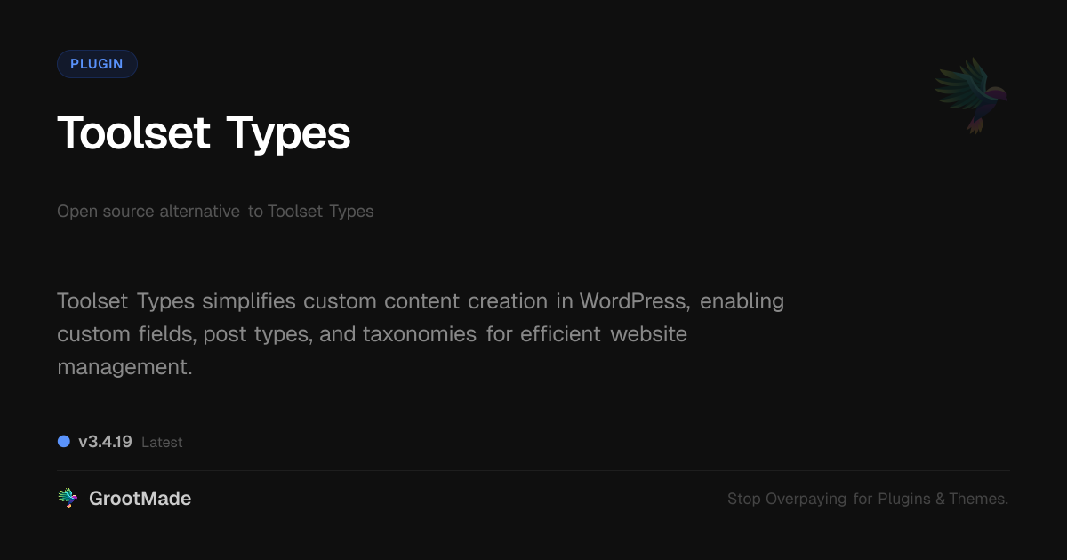 Preview of Toolset Types