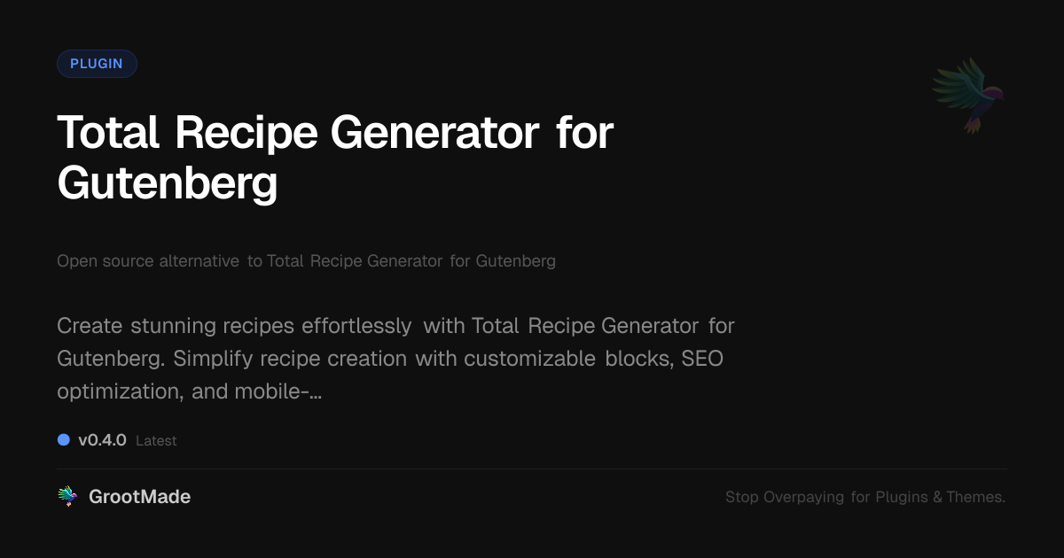 Preview of Total Recipe Generator for Gutenberg