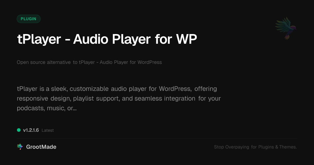 Preview of tPlayer - Audio Player for WP