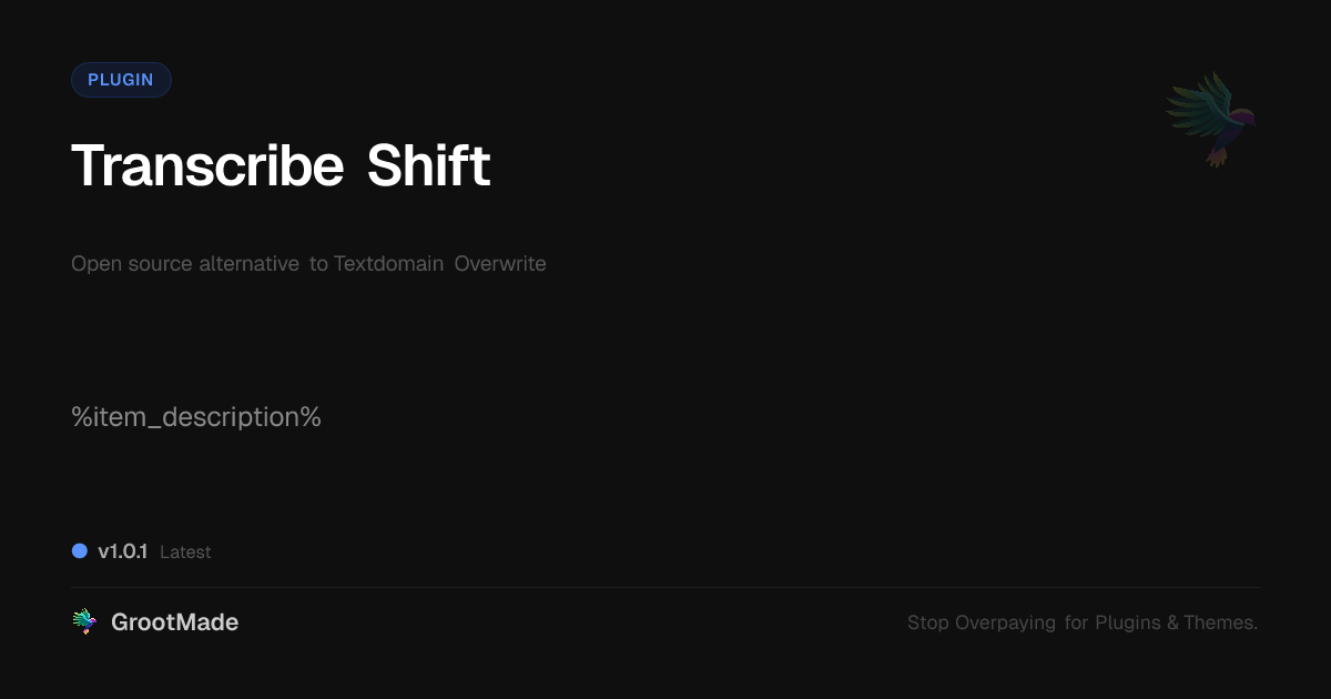 Preview of Transcribe Shift