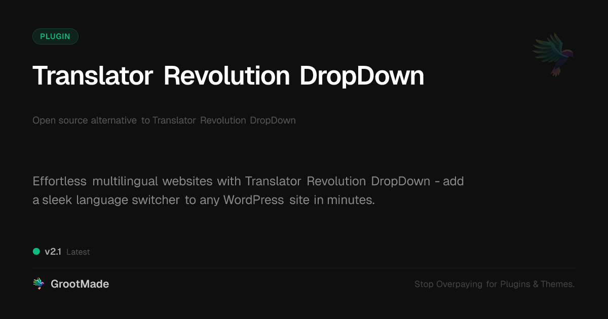 Preview of Translator Revolution DropDown