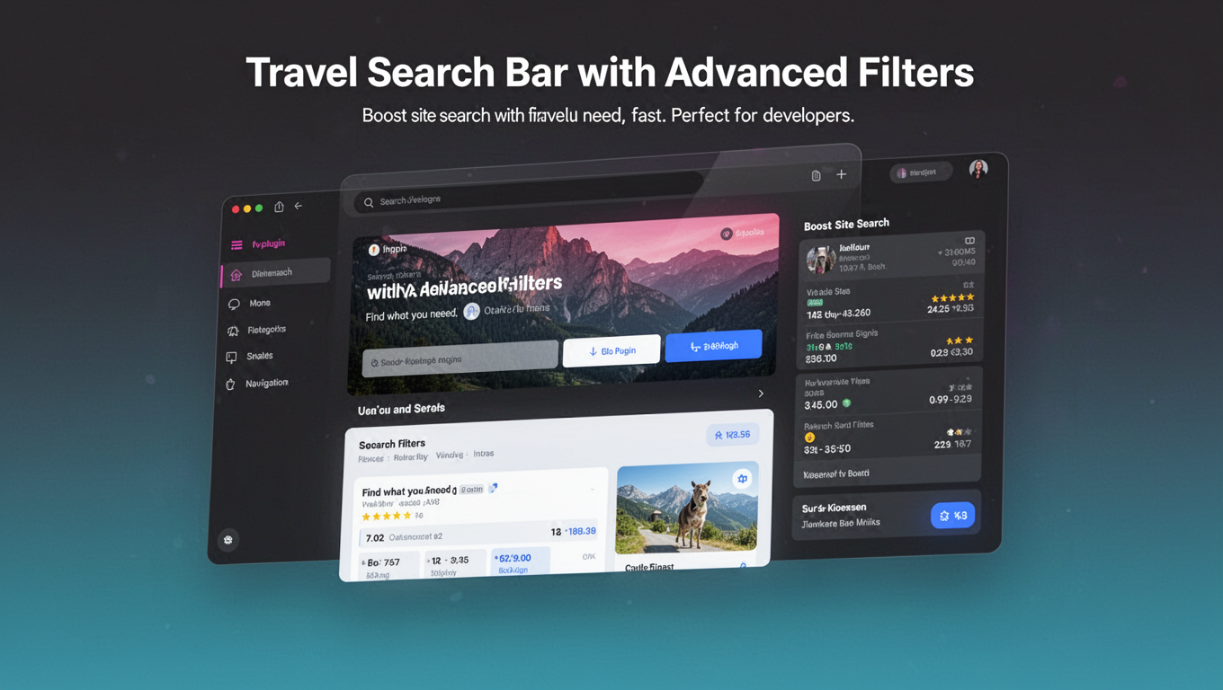 Preview of Travel Search Bar with Advanced Filters