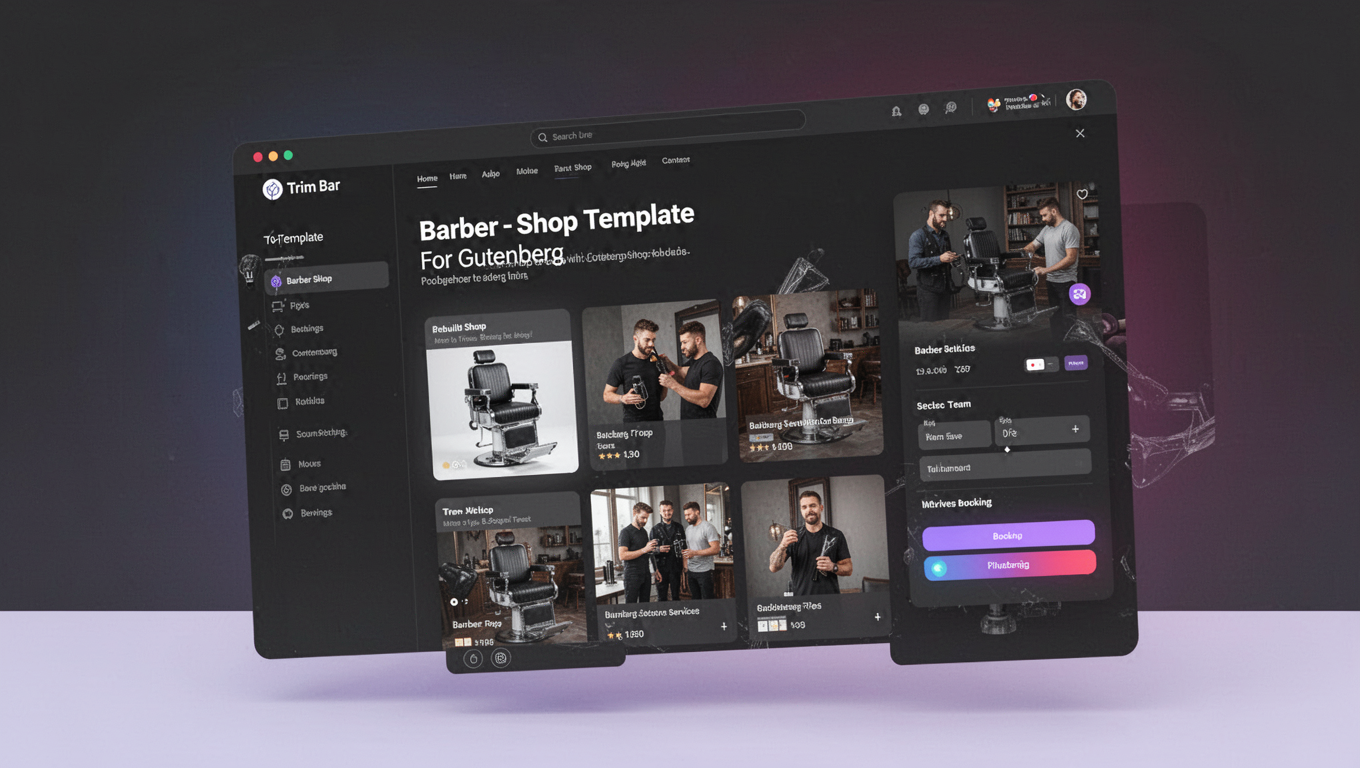 Preview of Trim Bar - Barber Shop Template For Gutenberg