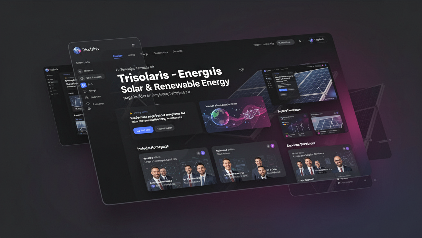 Preview of Trisolaris - Solar & Renewable Energy Elementor Template Kit