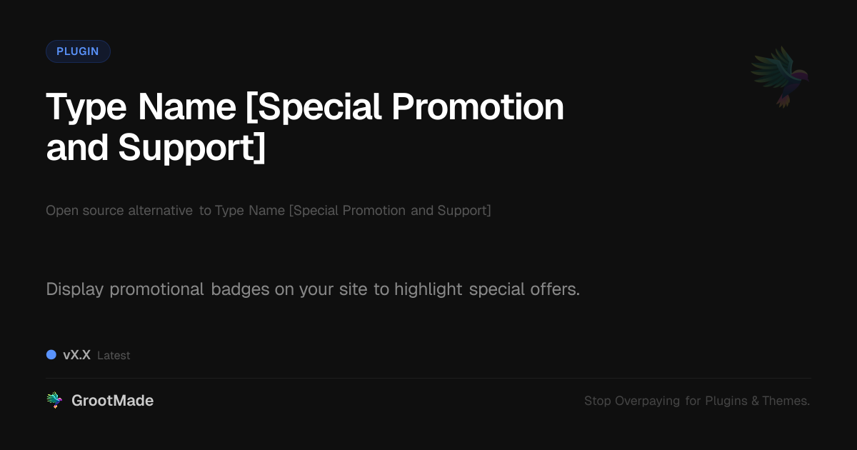 Preview of Type Name [Special Promotion and Support]