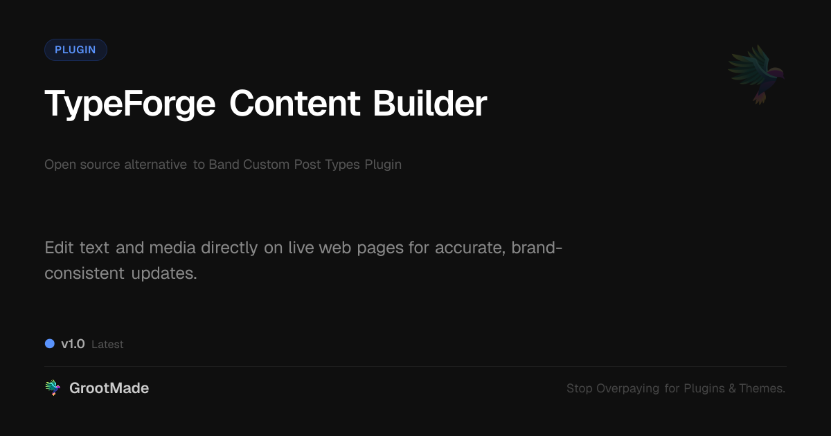 Preview of TypeForge Content Builder