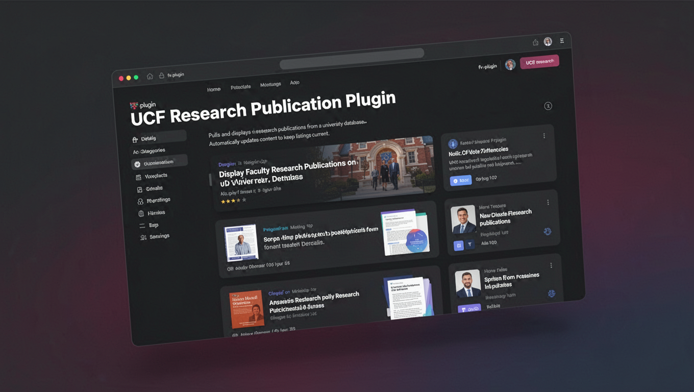 Preview of UCF Research Publication Plugin
