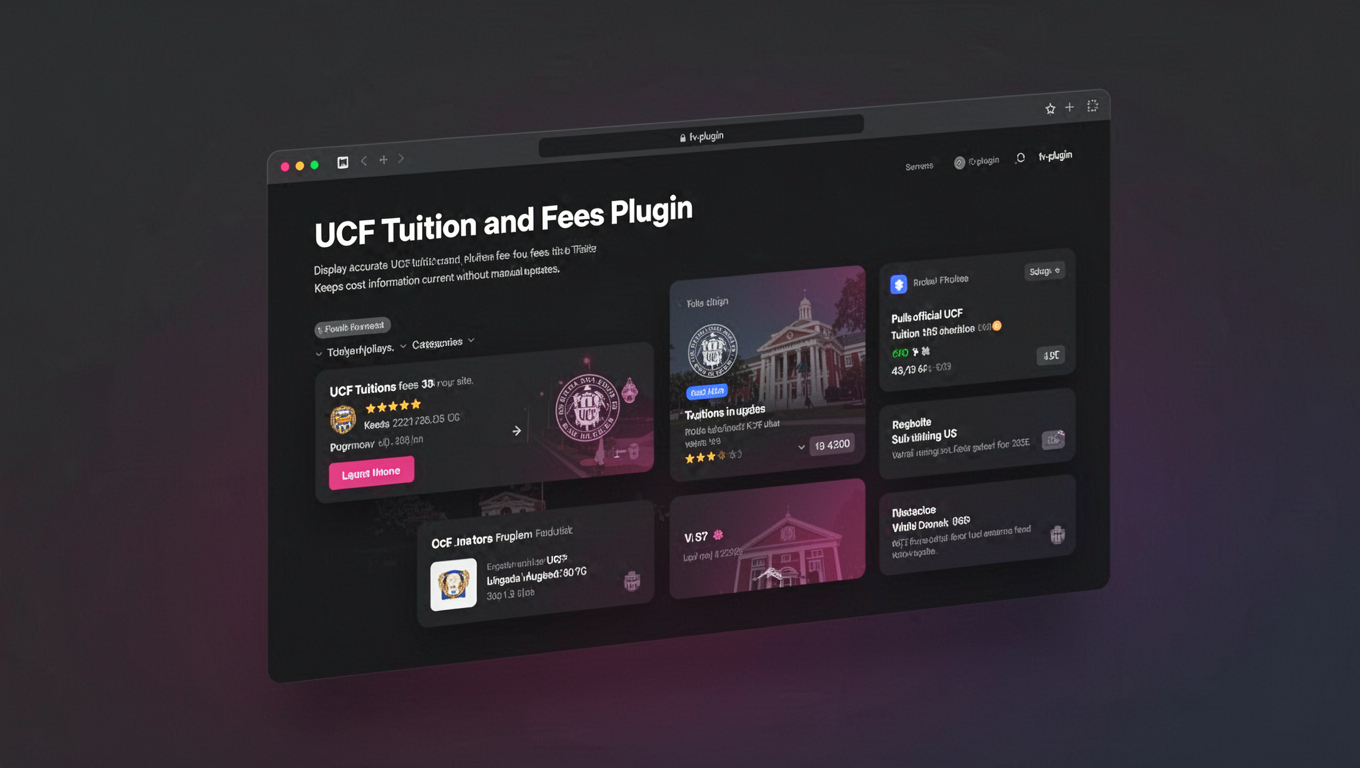 Preview of UCF Tuition and Fees Plugin