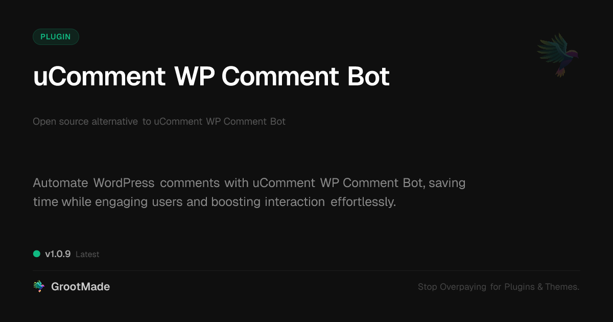 Preview of uComment WP Comment Bot