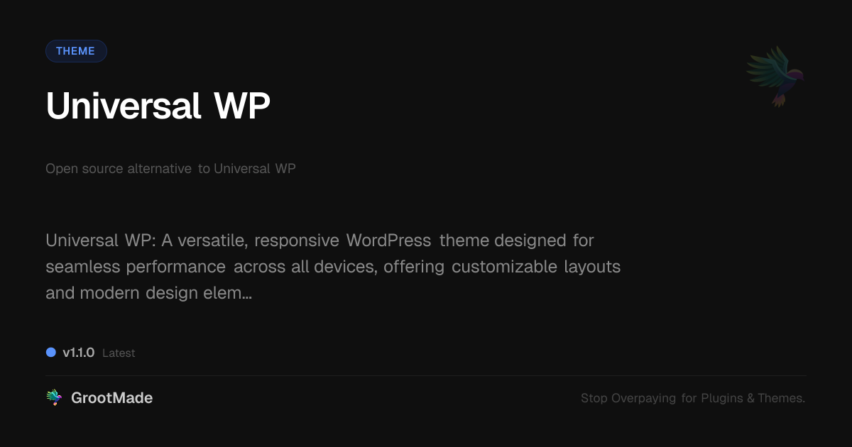 Preview of Universal WP