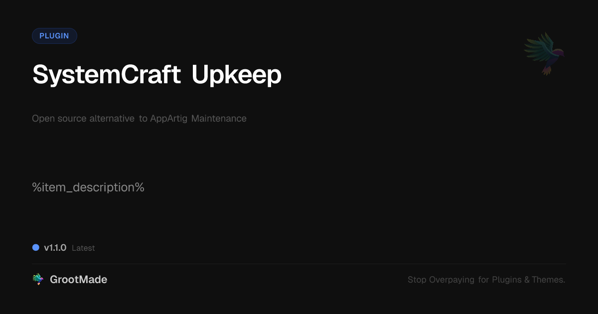 Preview of SystemCraft Upkeep