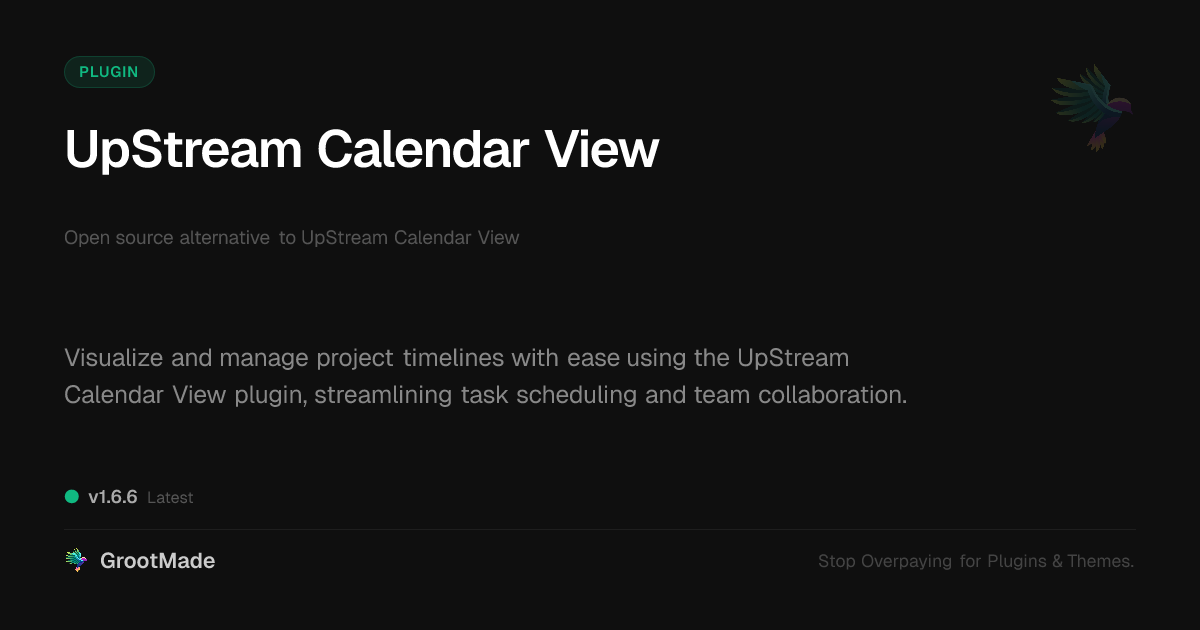 Preview of UpStream Calendar View