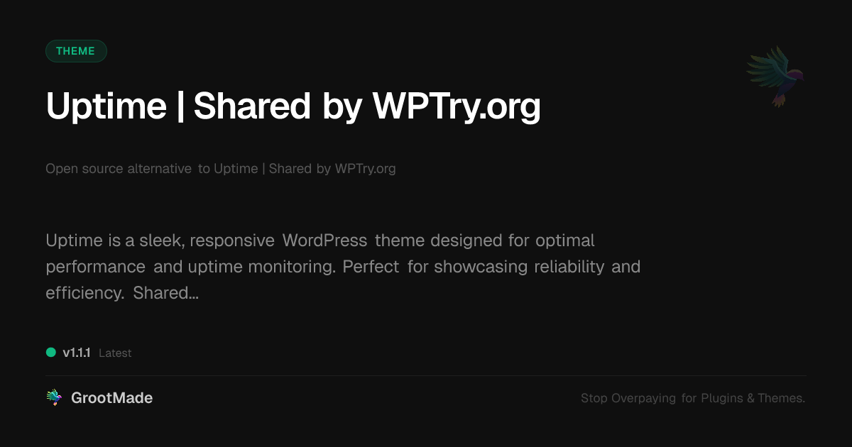 Preview of Uptime | Shared by WPTry.org