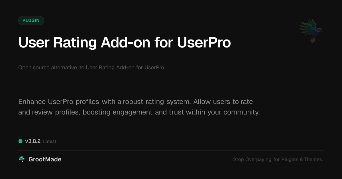 Preview of User Rating Add-on for UserPro